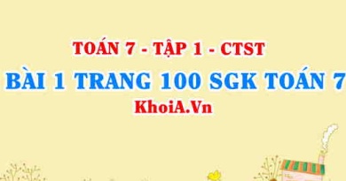 Bài 1 trang 100 SGK Toán 7 tập 1 Chân trời sáng tạo